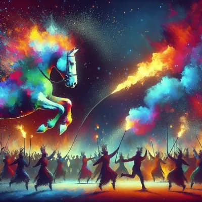 Spectacle équestre et spectacle de feu