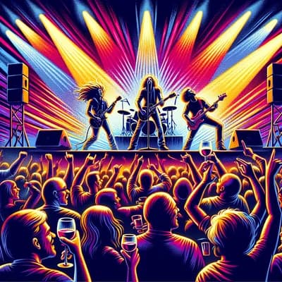 Concert Pop Rock Red Wine au Floor