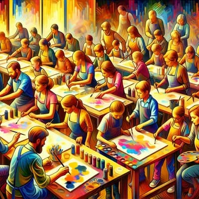 cours de peinture parent /enfant, ado.