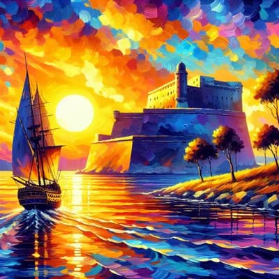 couché de soleil en voilier avec approche commentée du fort boyard