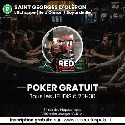 Poker - Tournoi gratuit chaque jeudi