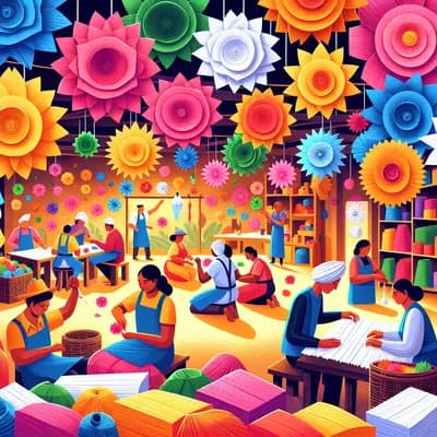 Atelier fleurs en crépon gratuit