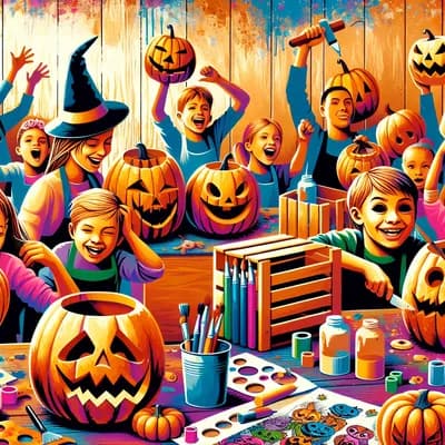 Atelier créatif Enfants 4 - 11 ans + Maquillages d'halloween : Sculpture citrouilles & décoration cagettes effrayantes 🎃