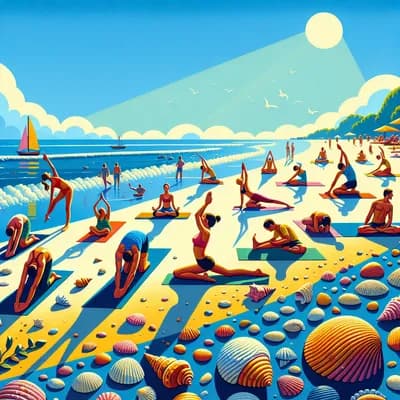 ☀️🐚yoga à la plage la brée🐚☀️