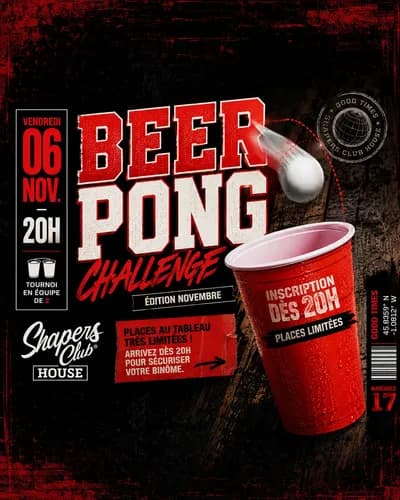 Beer Pong Challenge – Édition novembre – Shapers Club House