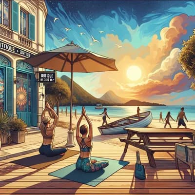 Hatha Yoga traditionnel doux en plein air 17 h 30. Si le temps est au rendez vous ; Boutique et bar à huitre Cocollos