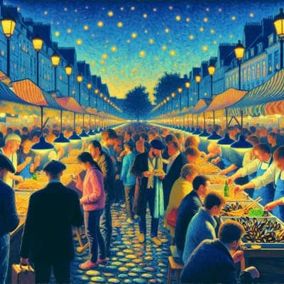 moules frites au grand marché de nuit