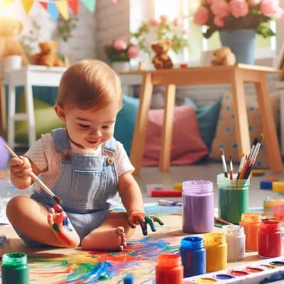 Atelier petite enfance - Peinture à doigts pour bébé