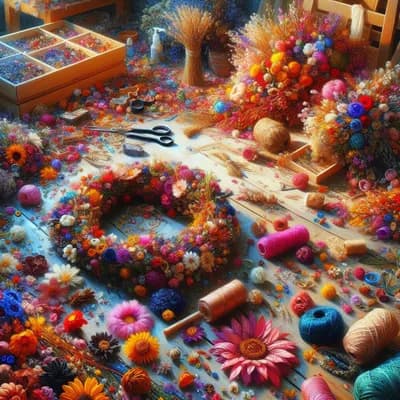 Atelier création d’une guirlande de fleurs séchées