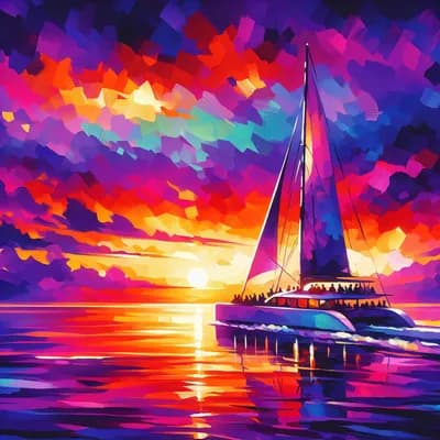 Sortie en catamaran au coucher du soleil