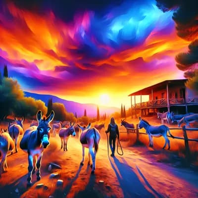 Visite guidée au coucher du soleil Ferme aux Ânes