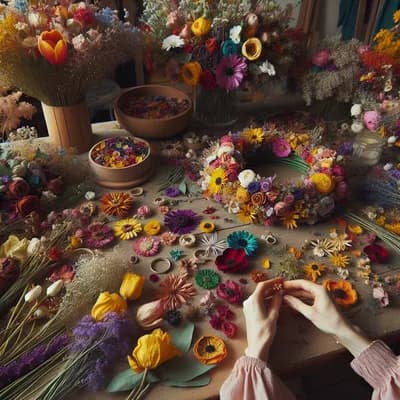 🌺🌿🌸🌿🌼 Atelier de création Couronnes de Fleurs Séchées, Bijoux, Accessoires 🌸🌿🌼🌿🌺