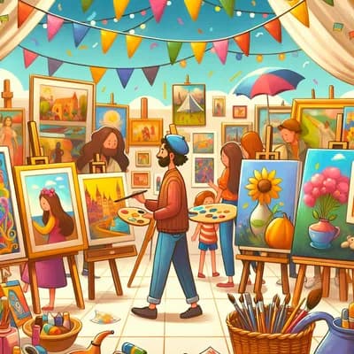 exposition, peinture et artisanat