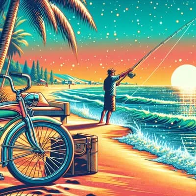 Beach Bike and Fish - surf casting