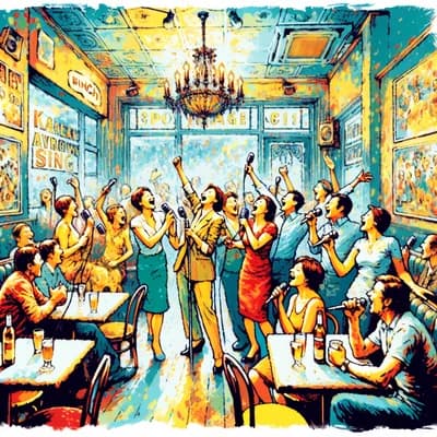 Karaoké au Binch café