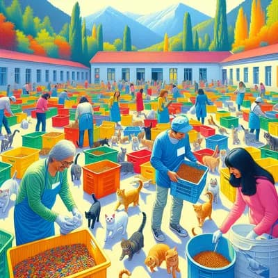 Collecte alimentaire pour les chats de Santiago