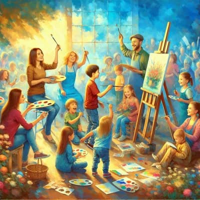 cours de peinture enfants, parent/enfant et adultes