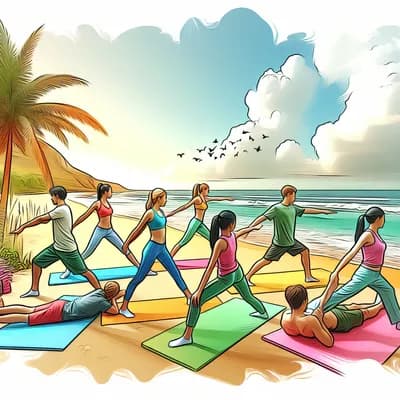 Étirements & Mobilité - sur la plage