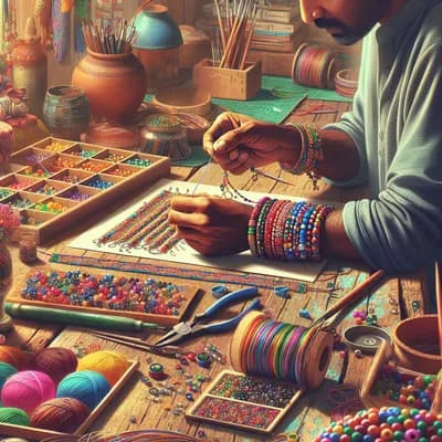 Atelier confection d'un bracelet en coton