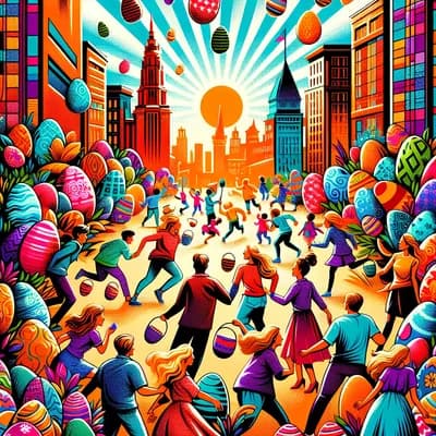 Grand jeu de Pâques en ville