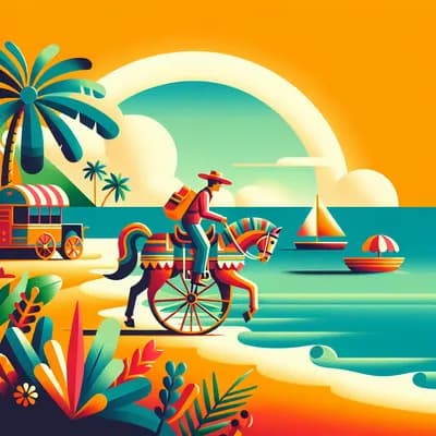 Balade en selle sur la plage