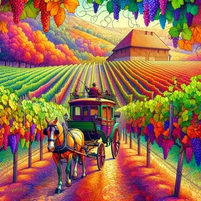 Balade en calèche jusqu'au chai du domaine Favre 🍇