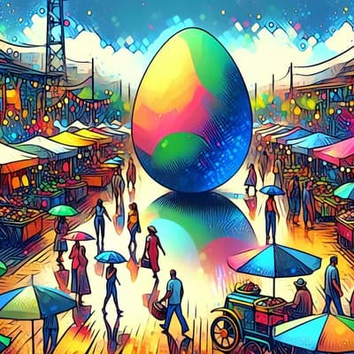 l'œuf géant du Marché du Parc