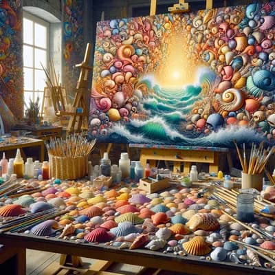 Atelier créatif : tableau de coquillages