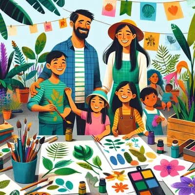 Atelier 4-6 ans parent-enfant « Empreintes végétales »