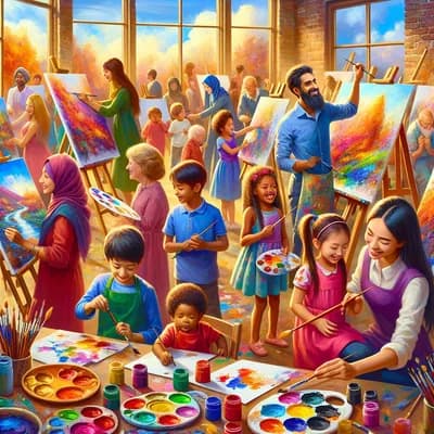 cours de peinture enfants, parent/enfants ou adultes