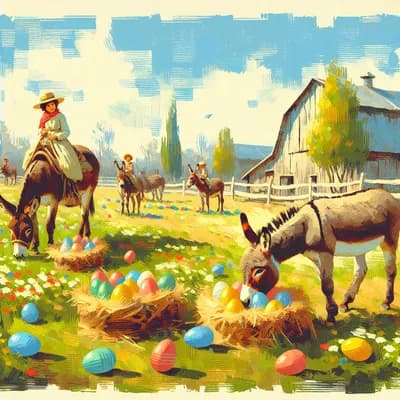 Chasse aux œufs à la ferme aux Ânes