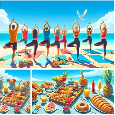 Yoga-brunch à la plage 🧘♀️🍓