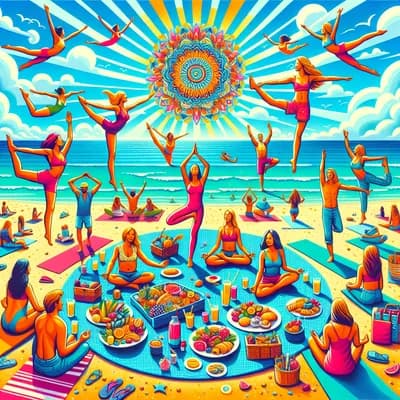 Yoga-brunch à la plage 🧘♀️🍓